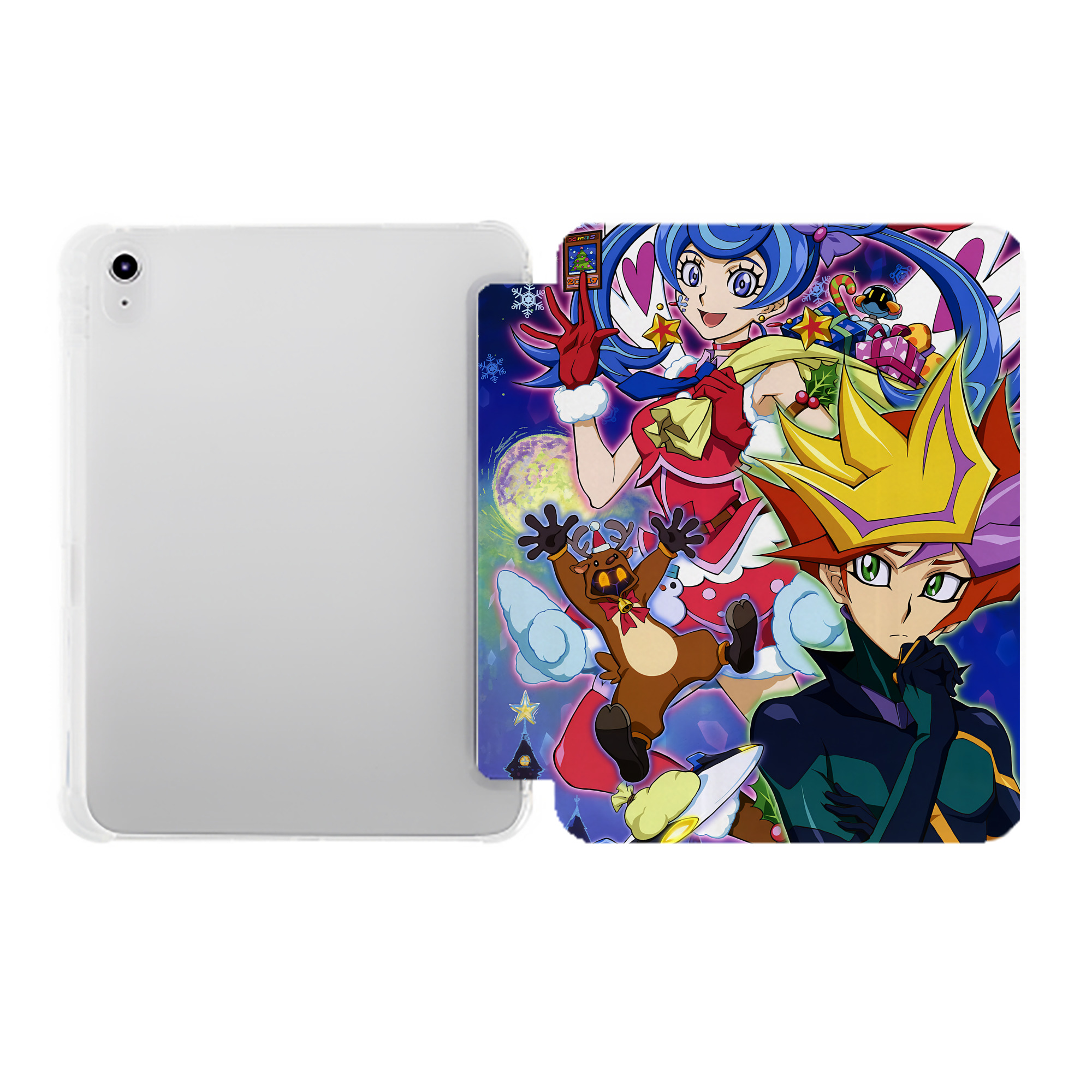 （画像用） 遊☆戯☆王 Yu-Gi-Oh! IPad ケース ペン収納付き 三つ折りスタンド PUレザー×シリコン 対応機種9.5/10.5/10.9インチ